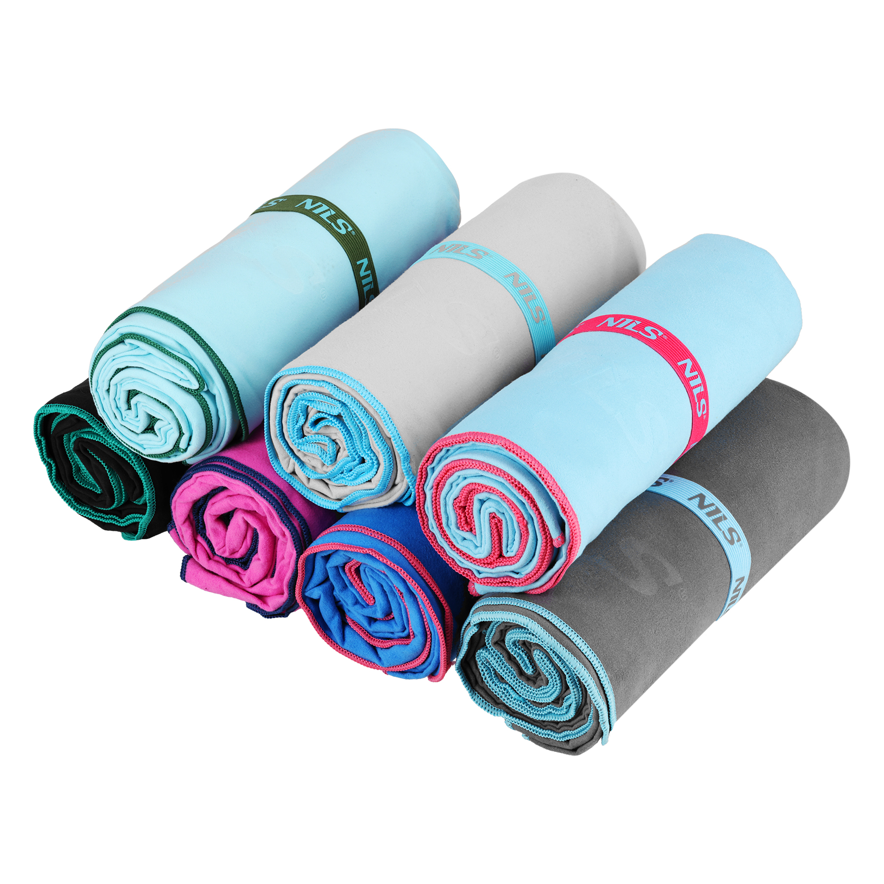 Ručník z mikrovlákna NILS NCR13 modrý/růžový