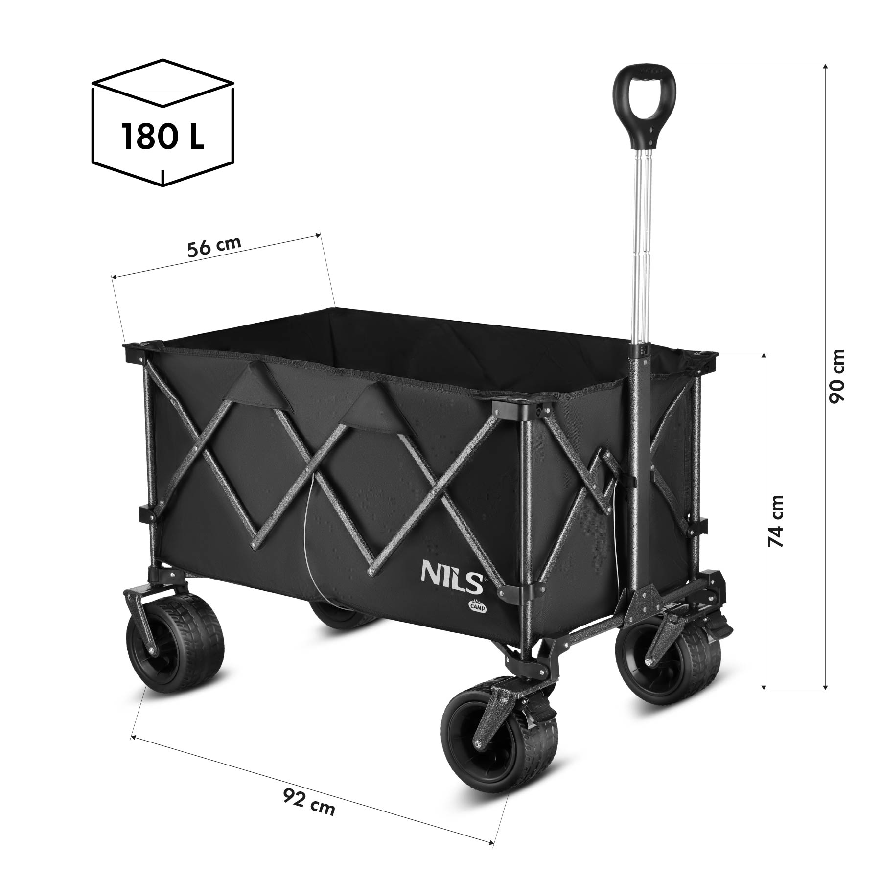 Kempingový vozík NILS Camp NC2604 XXL černý