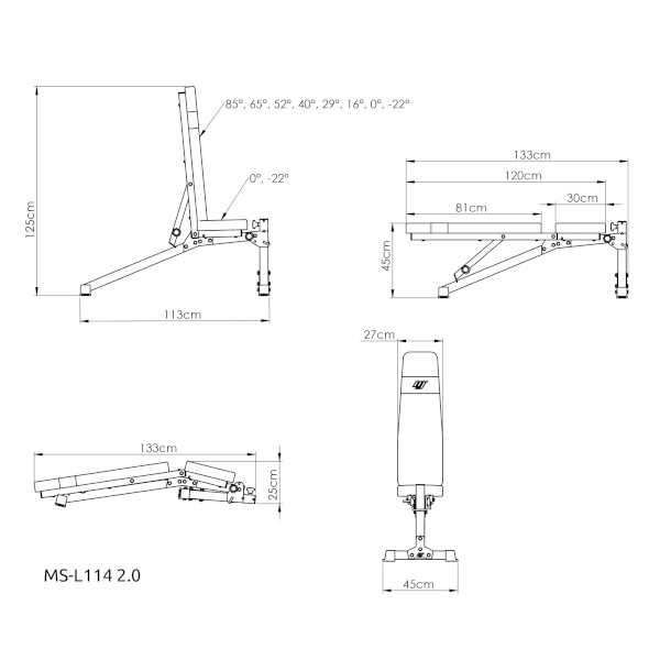 Variabilní posilovací lavice MARBO MS-L114 2.0