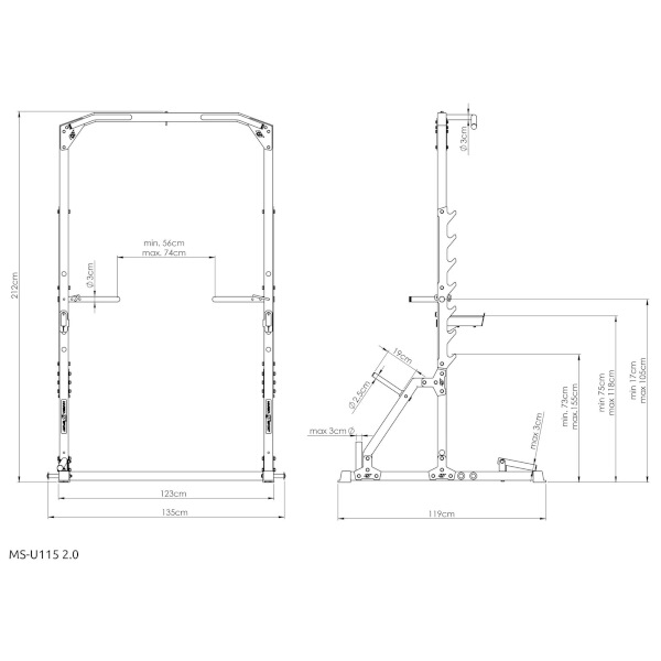Posilovací stojan MARBO Power Rack MS-U115 2.0