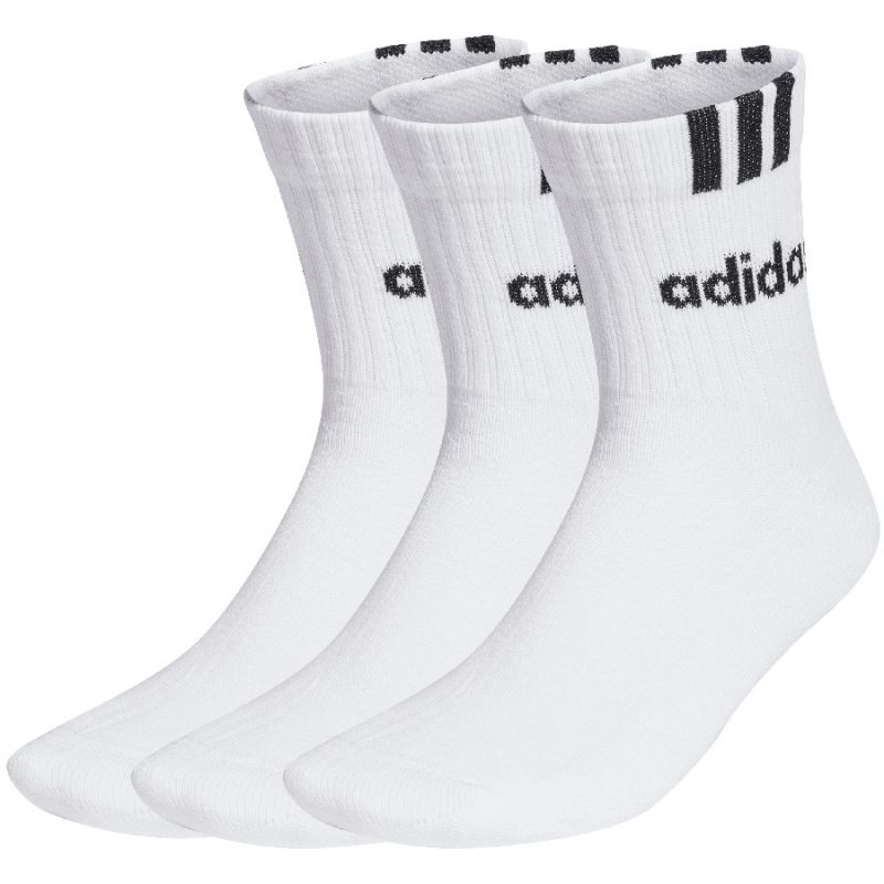 Ponožky adidas 3-Stripes Linear Half-Crew Cushioned 3p HT3437