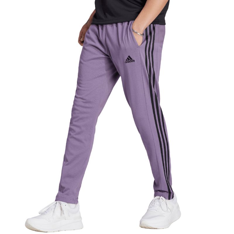 Tepláky adidas Essentials Single Jersey Tapered Open Hem 3-Stripes M IJ8699