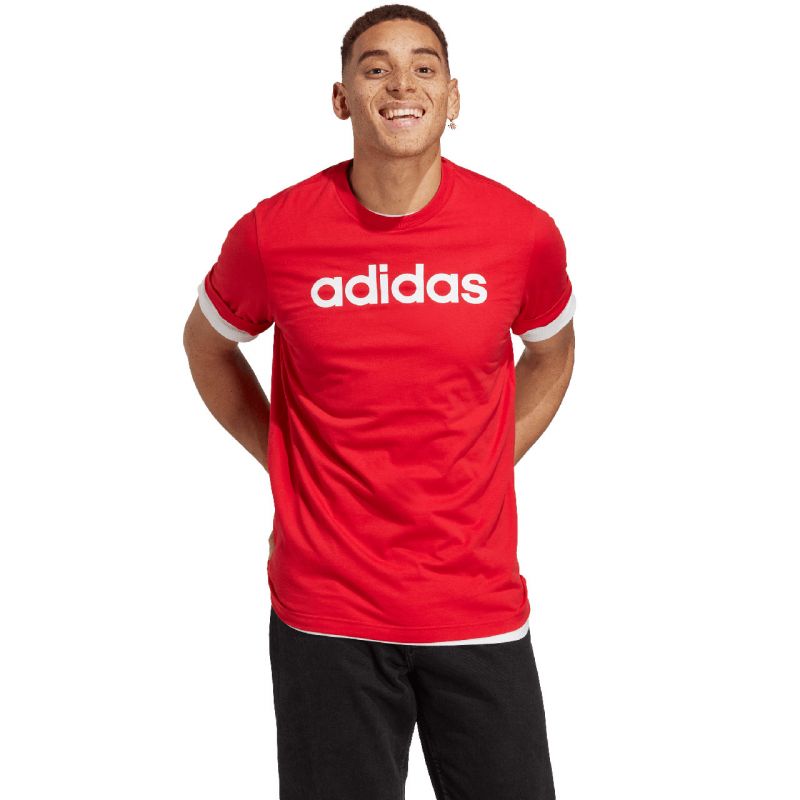 Tričko adidas Essentials Single Jersey Linear Embroidered Logo M IC9278